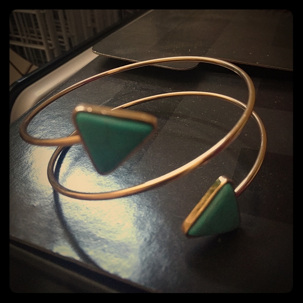 Arm band turquoise and gold